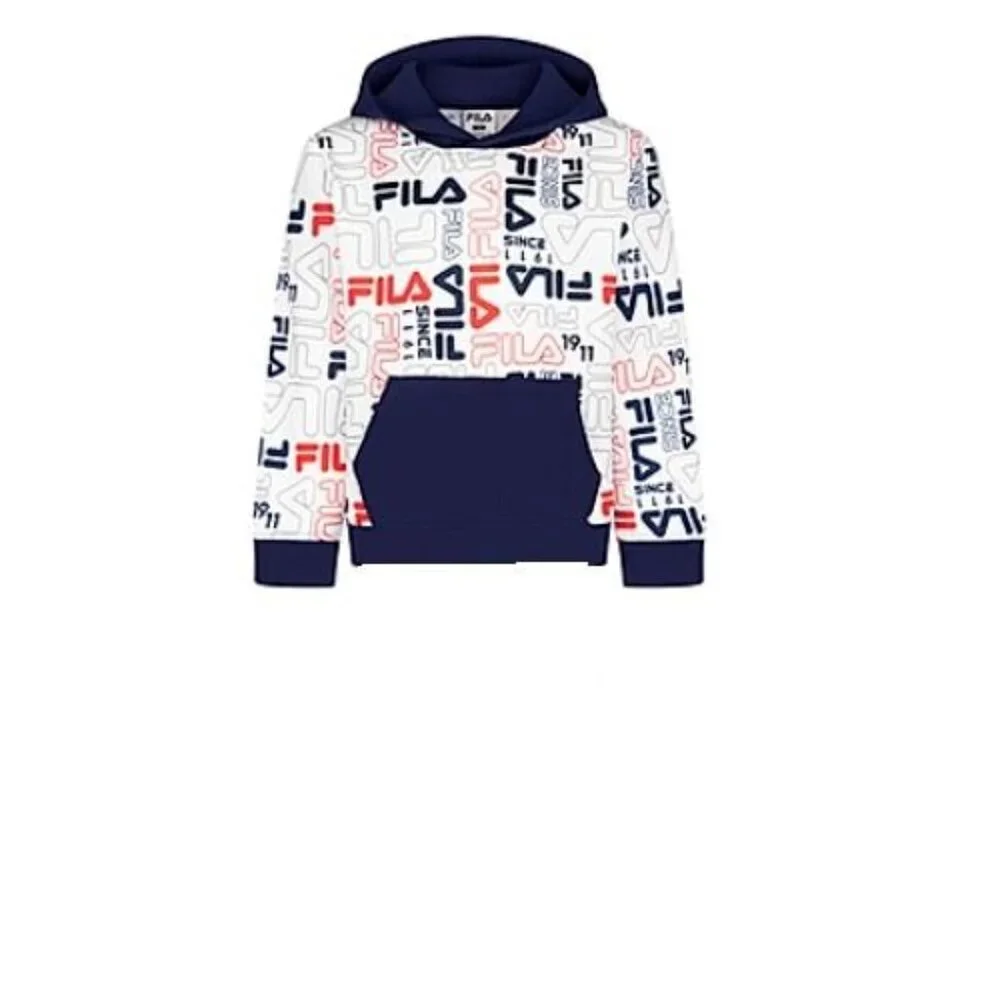 Fila Boys Active Hoodie Sweatshirt Navy Classic Logo Size Small (8) New
